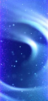 Captivating blue swirl galaxy wallpaper for mobile screens.