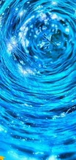 Blue ocean vortex wallpaper with swirling water effect.