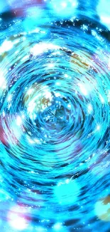 Abstract vibrant blue swirl with vortex pattern, perfect for wallpaper.