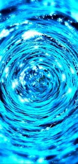 Mesmerizing blue swirling vortex wallpaper with dynamic waves.