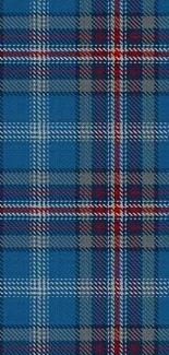 Blue tartan plaid wallpaper for mobile devices.