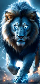 Blue Walking Lion Live Wallpaper