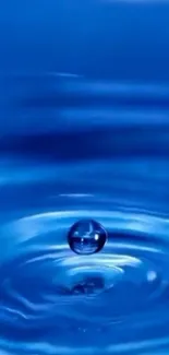 Serene blue water drop mobile wallpaper