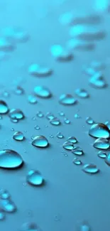 Blue water droplets on a surface wallpaper.