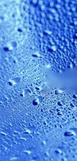 Close-up of blue water droplets pattern on a surface, creating a calming effect.