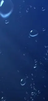 Dark blue wallpaper with water droplets.