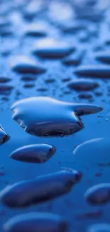 Close-up of calming blue water droplets texture on surface