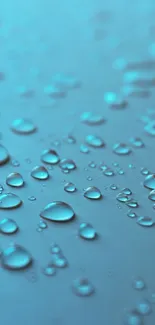 Blue water droplets on a smooth surface, creating a peaceful mobile wallpaper.