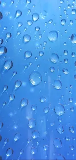 Blue wallpaper with water droplets for mobiles.