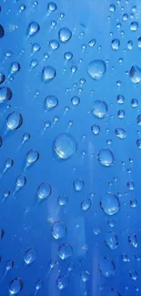 Blue wallpaper with water droplets shining.