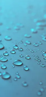 Blue wallpaper with water droplets creating a serene and calming mobile background.