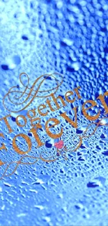 Blue water drops with 'Together Forever' text in elegant font.