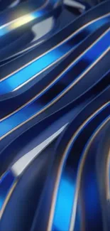 Abstract blue waves pattern wallpaper for mobile devices.