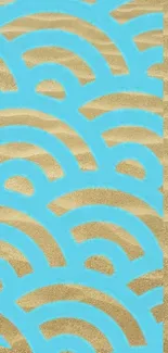 Mobile wallpaper with blue waves on sand texture.