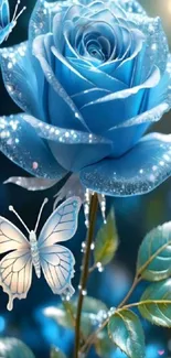 Blue White Garden Roses Live Wallpaper