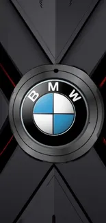 BMW logo with modern geometric background