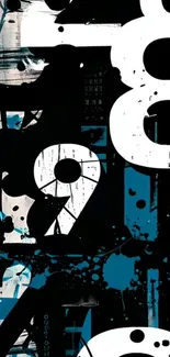 Abstract numbers with bold black design for mobile wallpaper.