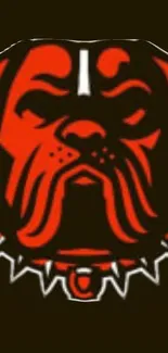 Stylized red bulldog on a dark background wallpaper.