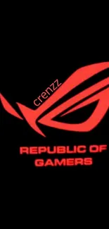 Red Republic of Gamers logo on black background.