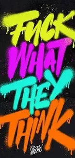 Colorful graffiti text on black background.