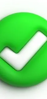 Vibrant green checkmark icon wallpaper for mobile screen.