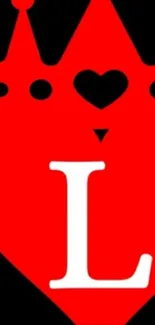 Heart and crown design with letter 'L'.