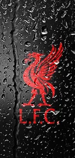 LFC emblem with red Liverbird on black background.