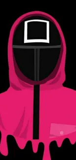 Pink hoodie design on a black background wallpaper.