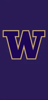 Purple mobile wallpaper with bold gold "W" design.