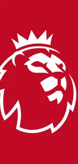 Bold red wallpaper with a white lion emblem.