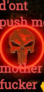 Bold red skull wallpaper with strong graphic design.