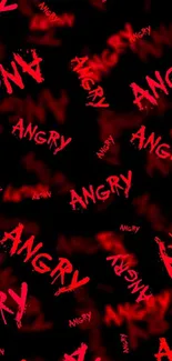 Bold red 'ANGRY' text on a dark background wallpaper.