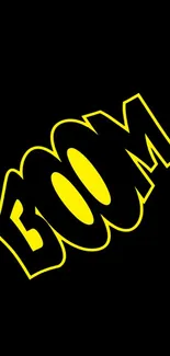 Dynamic wallpaper with bold yellow 'Boom' text on black background.