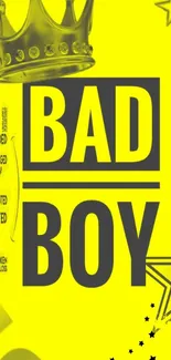 Yellow wallpaper with bold 'Bad Boy' text and design.