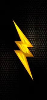 Yellow lightning bolt on a dark textured background for mobile wallpaper.