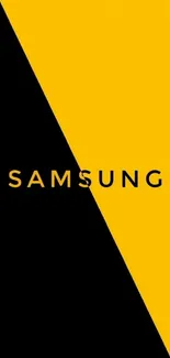 Samsung yellow and black mobile wallpaper with bold graphics.