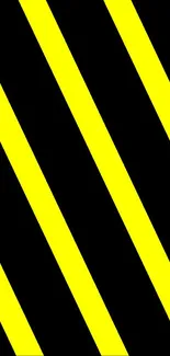 Black and yellow diagonal striped wallpaper design.