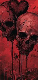 Bone Red Skull Live Wallpaper