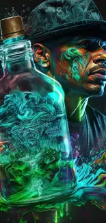 Bottle Liquid Green Live Wallpaper