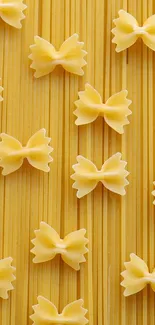 Golden yellow bowtie pasta wallpaper for mobile.