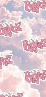 Bratz pink clouds mobile wallpaper background.