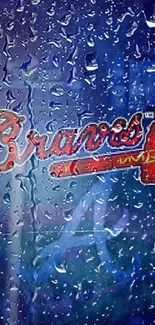 Atlanta Braves red logo on dark blue background wallpaper