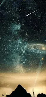 Stunning galaxy night sky wallpaper with stars and cosmic scenery.