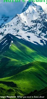 Mountain peaks with green valleys, Norway.