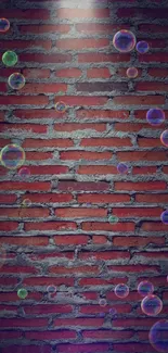 Red brick wall with a spotlight shining down, creating a dramatic effect.