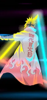 Vibrant anime character with glowing effects.