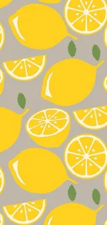 Vibrant lemon pattern with yellow citrus.