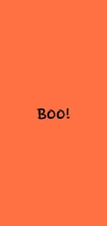 Orange wallpaper with bold 'Boo!' text.