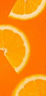 Bright orange slices on a vibrant background.