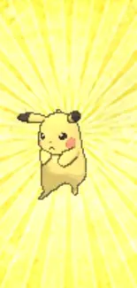 Pikachu with a radiant yellow background wallpaper.